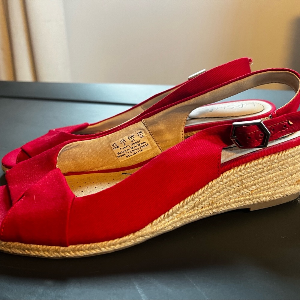 Life Stride Red Slingback Espadrilles